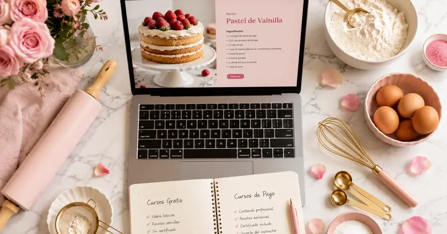 Comparativa cursos de repostería online gratuitos versus de pago 2026 | Academia Dulce